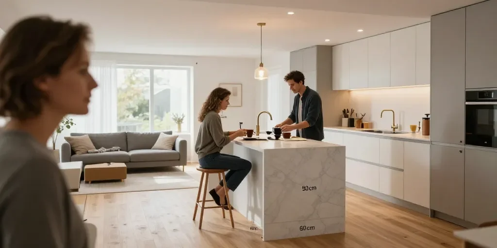 Cocina Abierta Al Salón Con Península: El Diseño Y Medidas Imprescindibles