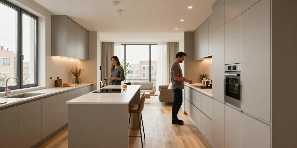 Cocina Alargada Abierta Al Salon: La Distribución Ideal Para Espacios Estrechos