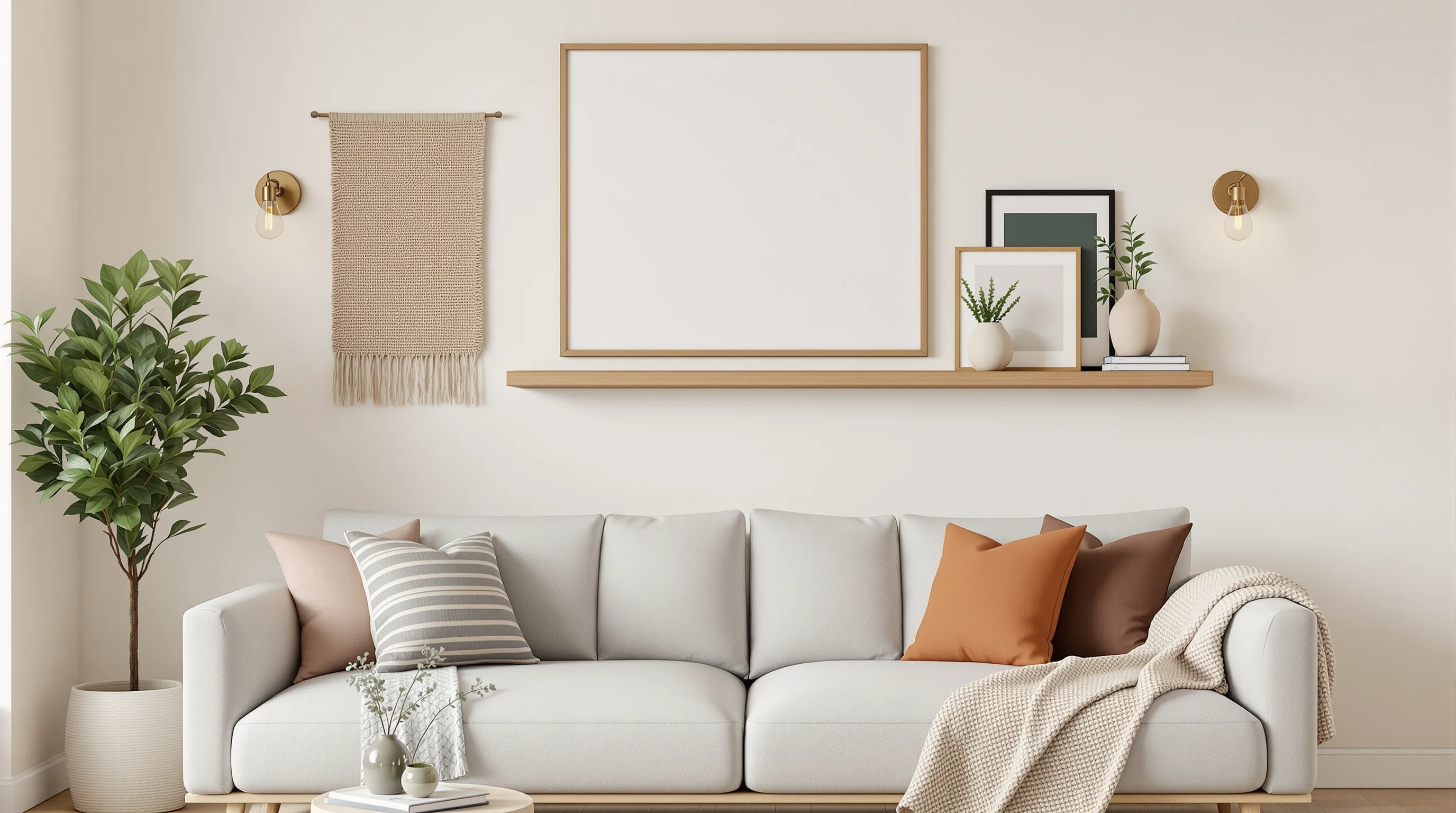 Decorar pared del sofa: las 10 ideas para una composición equilibrada