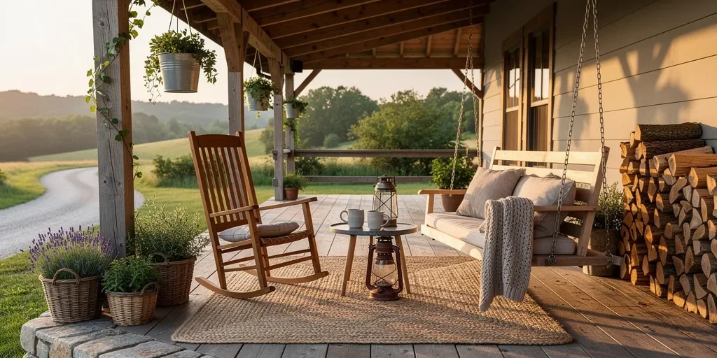 Porches rústicos de casas de campo: los 9 diseños más inspiradores y prácticos